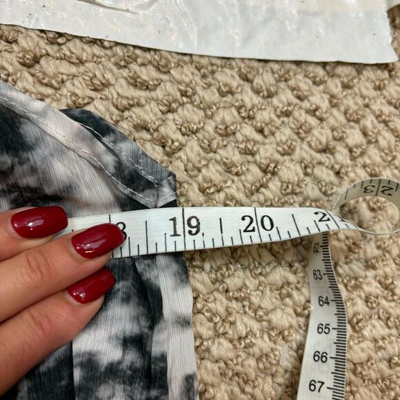 Ladies The Open Brand Black and White Tie Dye Long Button Front Swim Cover Up - Picture 13 of 13